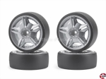 Räder-Satz silber 5-Speichen Extrem Drift 1:10 Carson 900026