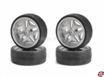 Räder-Satz silber 5-Speichen On-Road 1:10 Carson 900044