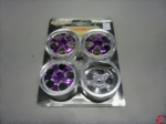 Felgen-Satz chrome metallic purple 24x52mm 12mm, Sechskant-Mitnehmer Hot Works Racing TM0612