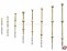 Relingst�tzen Messing (2 Durchz�ge)