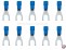 Quetschkabelschuhe Isoliert blau Gabelform 1,5-2,5mm� M5