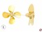 4-Blatt Schiffsschraube Form A Messing linkslauf