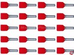 Zwillings-Aderendhülsen mit Kragen für 2x1,0mm² rot Reichelt AEHT 1,0-100