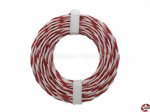 Kupferschalt-Draht isoliert 2x0,5mm² 2-adrig verseilt rot-weiss Donau Elektronik 205-10