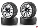 Räder-Satz chrome 10-Speichen On-Road 1:10 Carson 900080