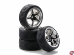 SC-Räder-Satz AMC Style 5-Speichen chrome/schwarz 1:10 Carson 900545