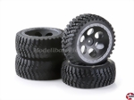 Räder-Satz silber/schwarz 6-Speichen Buggy-Desert 1:10 Carson 900612