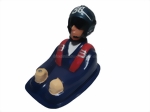 Kunststoff-Sportpilot sitzend blau 125x103mm 1:5 Simprop 1019716