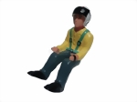 Kunststoff-Sportpilot sitzend gelb 95x50mm 1:8 Simprop 1019830