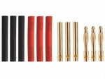 Stecksystem Goldkontakt Stecker/Buchse 2mm mit Schrumpfschlauch CN-Yuki 600004