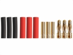 Stecksystem Goldkontakt Stecker/Buchse 4mm mit Schrumpfschlauch CN-Yuki 600007