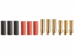 Stecksystem Goldkontakt Stecker/Buchse 5mm mit Schrumpfschlauch Yuki AM-609-3P