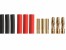 Stecksystem Goldkontakt Stecker/Buchse 4mm mit Schrumpfschlauch