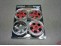 Felgen-Satz chrome rot 24x52mm 12mm, Sechskant-Mitnehmer