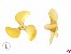 3-Blatt Schiffsschraube Form C Messing linkslauf