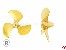 3-Blatt Schiffsschraube Form C Messing rechtslauf