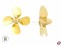 4-Blatt Schiffsschraube Form A Messing rechtslauf